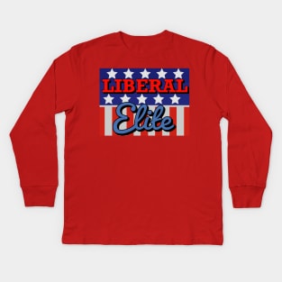 Liberal Elite (graphic bg) Kids Long Sleeve T-Shirt